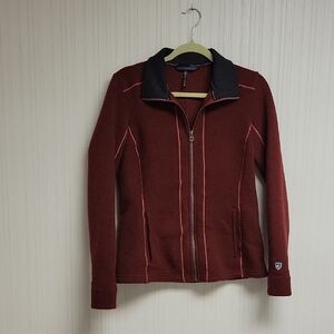 Kuhl Women's Burgundy Jacket W/ Black Trim. Gorpcore Outdoor Hiking